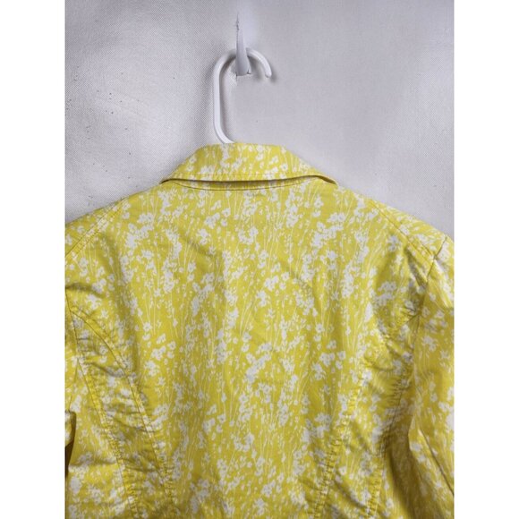 Cabi Womens Fields of Daisies Utility Jacket Small Yellow White Button Up #5160 - Picture 8 of 8